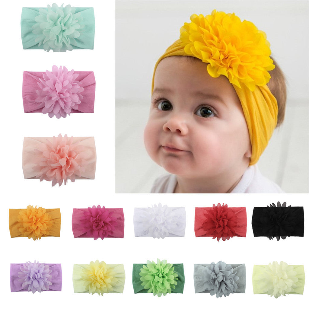 Adorable Princess Headband with Creative Chiffon Flower for Babies