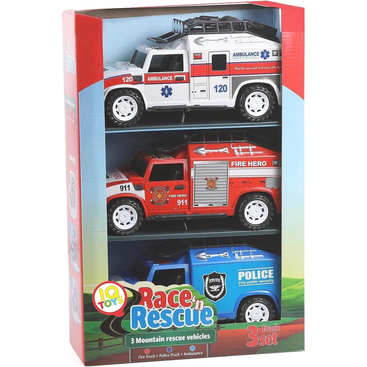 Action-Packed Rescue Fleet-3-Piece Emergency Vehicle Playset with Lights and Sirens