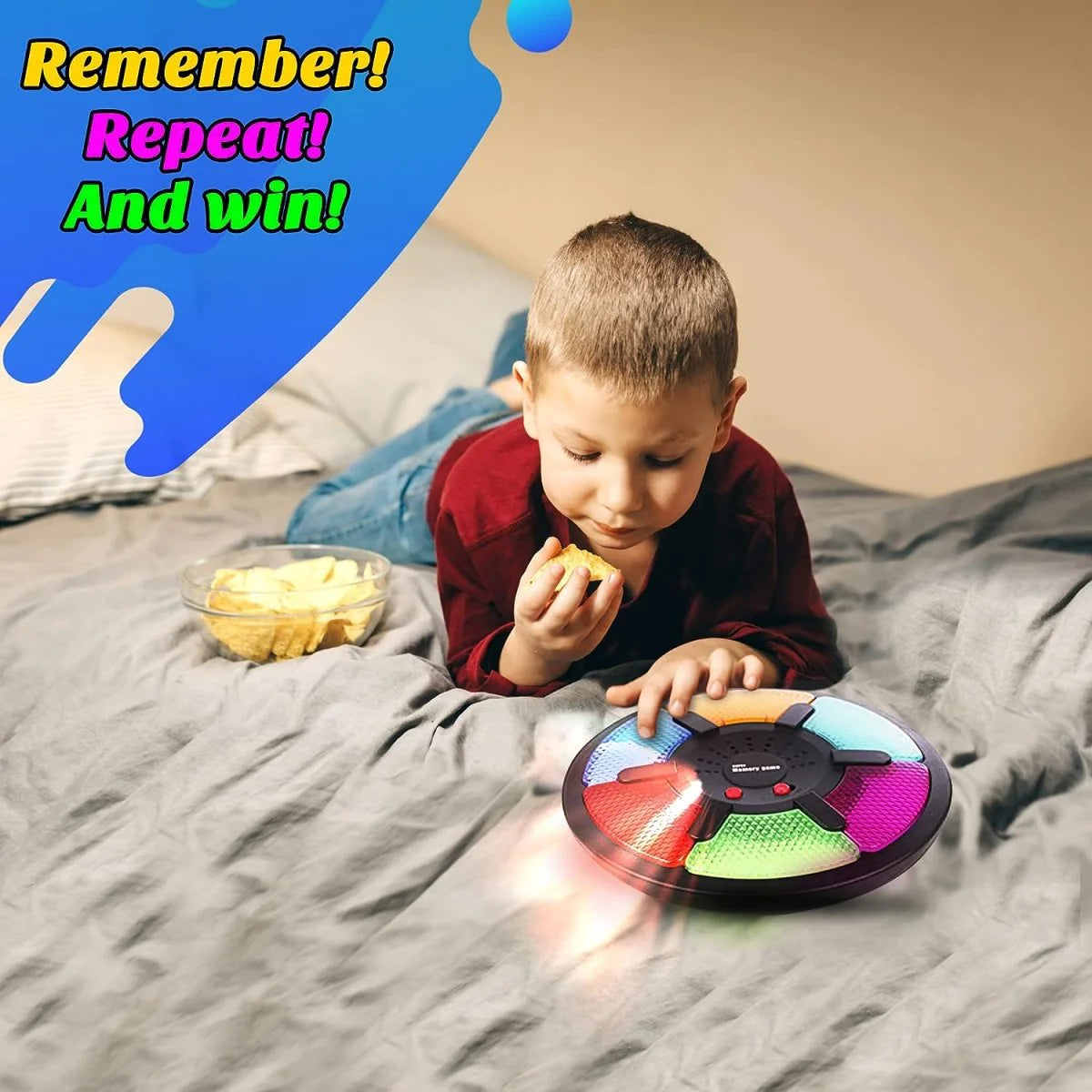 Handheld Memory Game with Light-Up and Sound Sequencing for Children